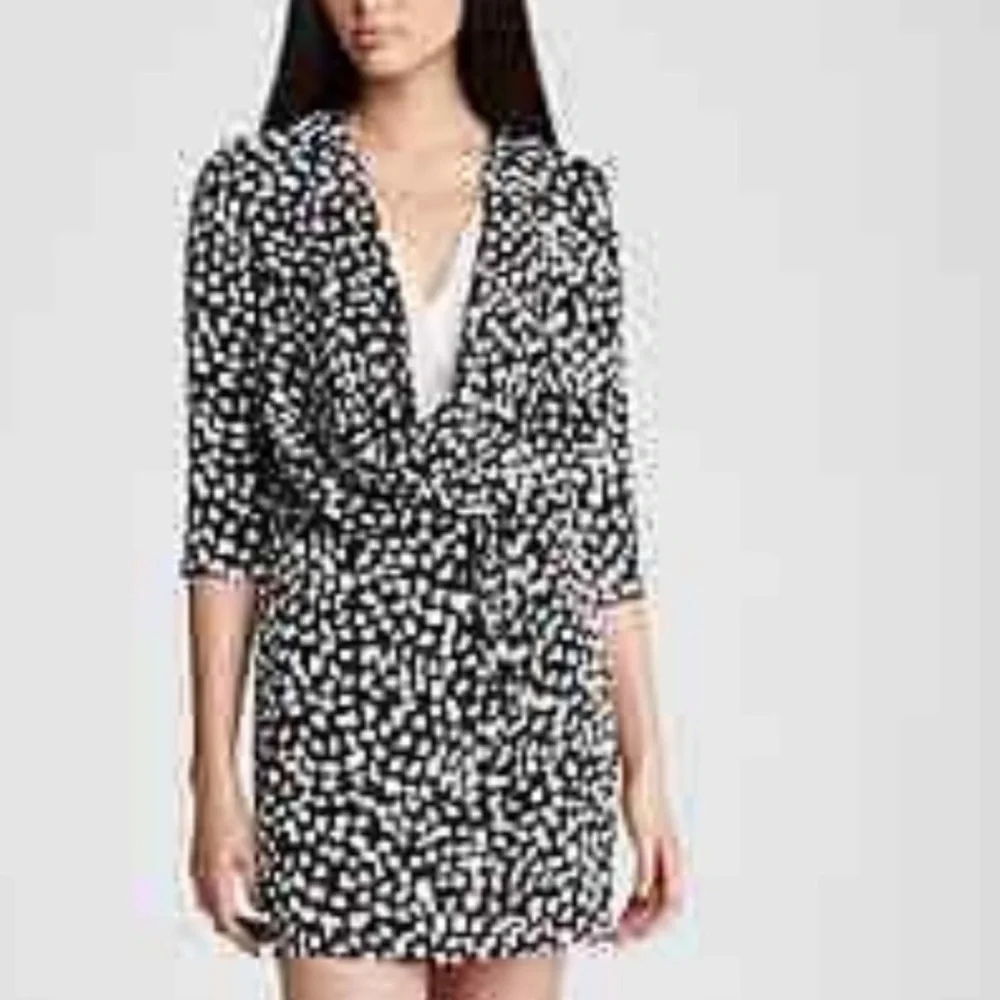 Diane Von Furstenberg Rachel Black and White Sheath Mini Dress - Picture 8 of 9